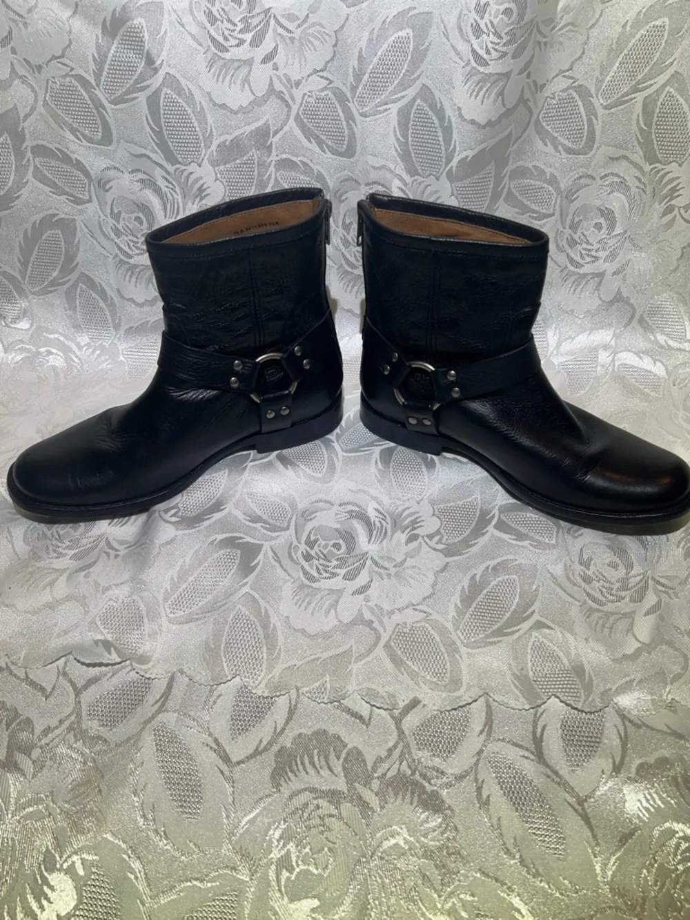 Frye Black Leather Harness Ankle Boots - Picture 8 of 9